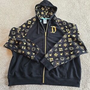 Disney Sleeping‎ Beauty Castle Full-zip Hoodie Black Gold "D"  Women's Size XL